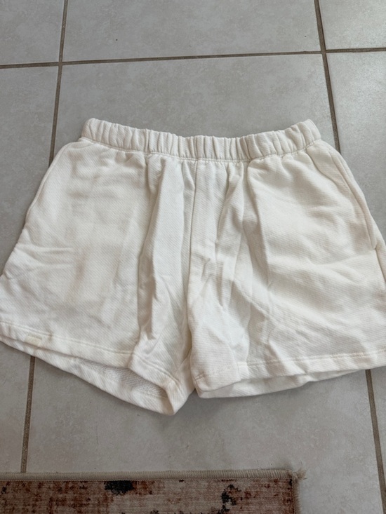 SET Active Pants - SET Active Cream Ribbed Athletic Lounge Shorts